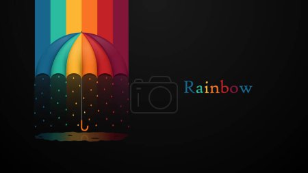 Ilustración de Diseño de concepto creativo con paraguas y arco iris, ilustración vectorial - Imagen libre de derechos