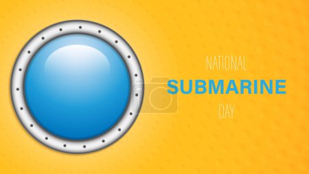 Día Nacional del Submarino Vector Illustration. Adecuado para tarjeta de felicitación, póster y pancarta.