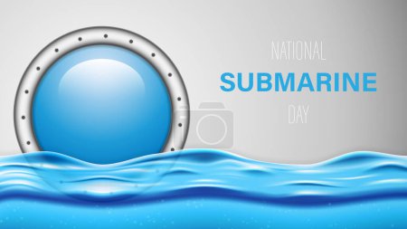 Día Nacional del Submarino Vector Illustration. Adecuado para tarjeta de felicitación, póster y pancarta.