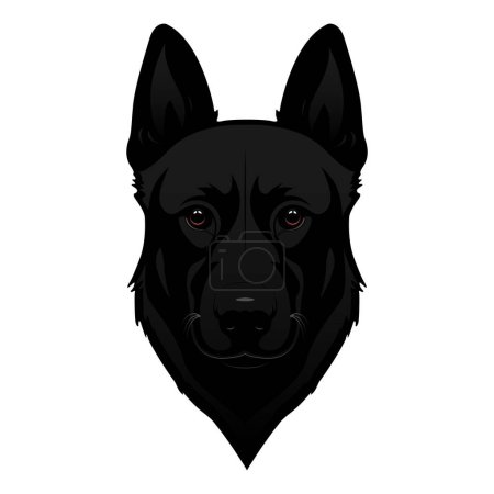 K9 dog portrait isolated on white background, vector illustration