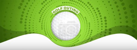 Ilustración de Banner de salida de golf con pelota de golf, ilustración de vectores - Imagen libre de derechos