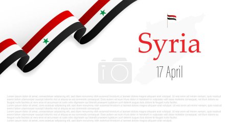Syrie Journée d'évacuation aussi appelée fête de l'indépendance de la Syrie, illustration vectorielle