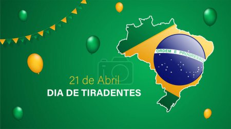 Tiradentes Day brazilian holiday, inscription in portuguese, vector illustration
