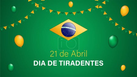 Día de Tiradentes fiesta brasileña, inscripción en portugués, ilustración vectorial