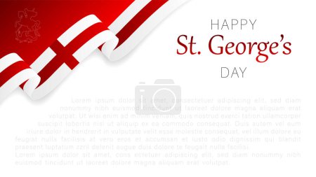 Happy St. George Day Hintergrund! England Nationalfeiertag, gebeugt schwenken Bänder in den Farben der englischen Nationalflagge.