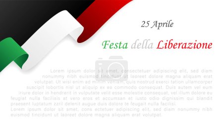 Italy Liberation Day celebrate on April 25, vector illustration, inscription in Italian