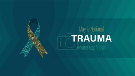 Mois de sensibilisation aux traumatismes observé chaque année en mai, illustration vectorielle