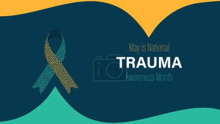 Mois de sensibilisation aux traumatismes observé chaque année en mai, illustration vectorielle