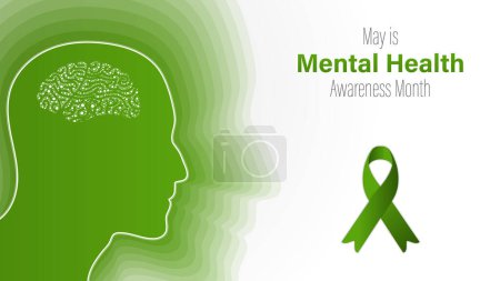 Illustration for Mental Health Awareness Month, vector illustration - Royalty Free Image
