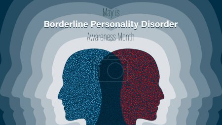 Borderline personality disorder awareness month, vector illustration