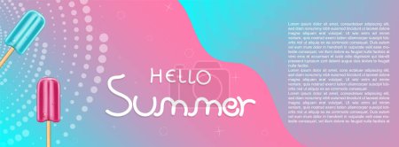 Hallo Sommer abstrakten Hintergrund, Sommerschlussverkauf Banner, Plakatdesign., Vektor-Illustration