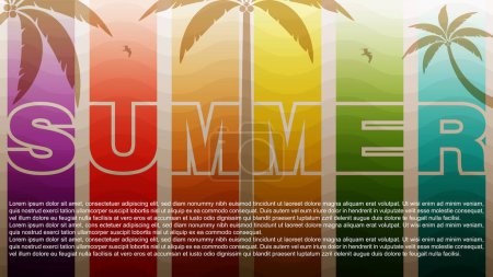 Hallo Sommer abstrakten Hintergrund, Sommerschlussverkauf Banner, Plakatdesign, Sommer Collage, Vektor Illustration