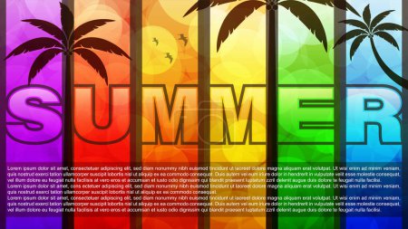 Hallo Sommer abstrakten Hintergrund, Sommerschlussverkauf Banner, Plakatdesign, Sommer Collage, Vektor Illustration