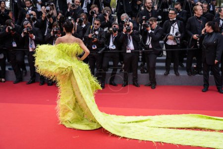 Foto de CANNES, FRANCE - MAY 16, 2023: Farhana Bodi attends the "Jeanne du Barry" Screening & opening ceremony red carpet at the 76th annual Cannes film festival - Imagen libre de derechos