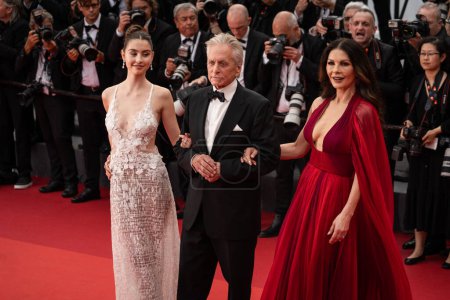 Photo for CANNES, FRANCE - MAY 16, 2023:  Carys Zeta Douglas, Michael Douglas and Catherine Zeta-Jones attend the "Jeanne du Barry" Screening & opening ceremony red carpet at the 76th annual Cannes film festival - Royalty Free Image