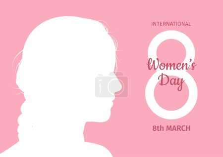 Elegant background for International womens day with silhouette of female head