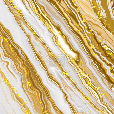Illustration for Abstract background with a liquid gold marble design - Royalty Free Image