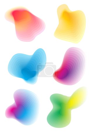 Illustration for Collection of colourful gradient topography designs - Royalty Free Image