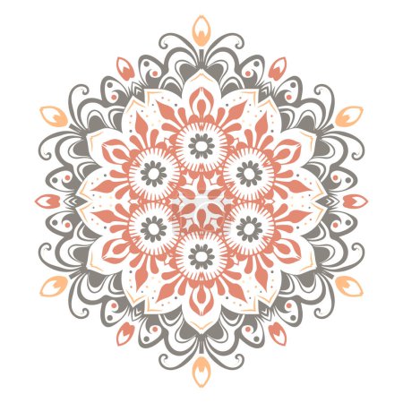 Téléchargez les illustrations : Design élégant mandala aux couleurs pastel - en licence libre de droit