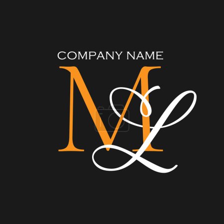 Illustration for Elegant monogram logo design with the letters M and L - Royalty Free Image
