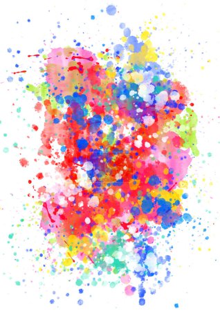 Illustration for Grunge style colourful watercolour splatter background - Royalty Free Image