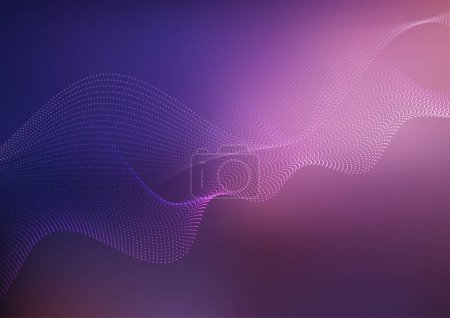 Illustration for Futuristic background with flowing particle waves design - Royalty Free Image