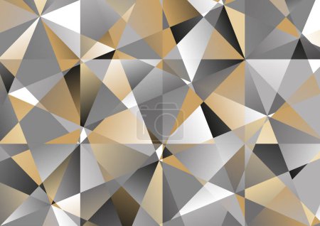 Illustration for Abstract background with a gold and grey low poly design - Royalty Free Image