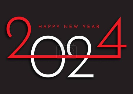 Téléchargez les illustrations : Moderne noir et rouge Happy New Year fond design - en licence libre de droit