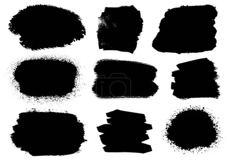 Illustration for Collection of black grunge splatter designs - Royalty Free Image
