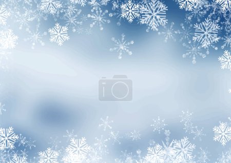 Téléchargez les illustrations : Fond de Noël avec design de bordure de flocons de neige - en licence libre de droit