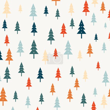 Téléchargez les illustrations : Arrière-plan de Noël avec un motif arbre de Noël - en licence libre de droit