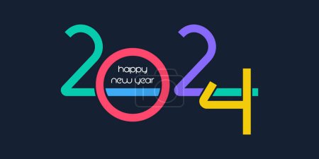 Illustration for Abstract colourful Happy New Year banner design - Royalty Free Image