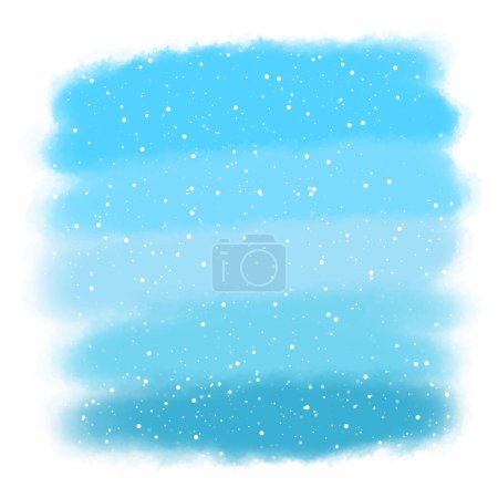 Téléchargez les illustrations : Aquarelle peinte à la main hiver fond neigeux - en licence libre de droit