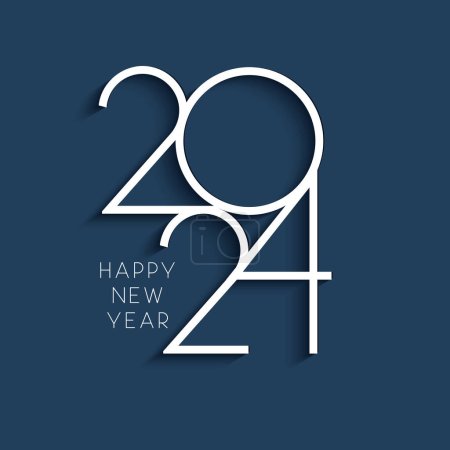 Téléchargez les illustrations : Happy New Year fond avec un design minimaliste moderne - en licence libre de droit