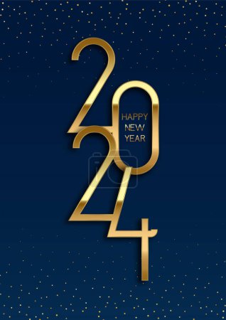 Téléchargez les illustrations : Happy New Year fond avec un design élégant numéros d'or - en licence libre de droit