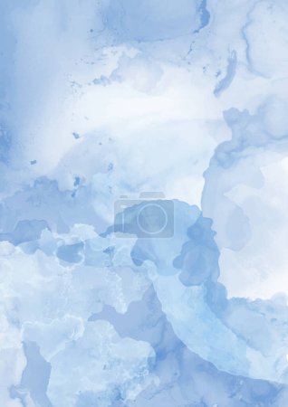 Ilustración de Pintado a mano abstracto azul acuarela fondo - Imagen libre de derechos
