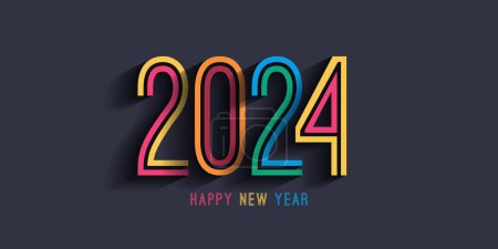 Illustration for Colourful abstract Happy New Year banner design - Royalty Free Image
