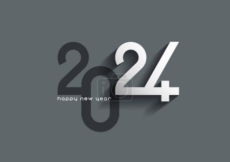 Téléchargez les illustrations : Happy New Year fond avec un design minimaliste - en licence libre de droit