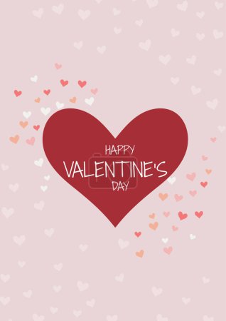 Ilustración de Tarjeta de San Valentín lindo día con un diseño de corazones - Imagen libre de derechos