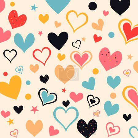 Ilustración de Fondo del Día de San Valentín con un patrón de corazones - Imagen libre de derechos