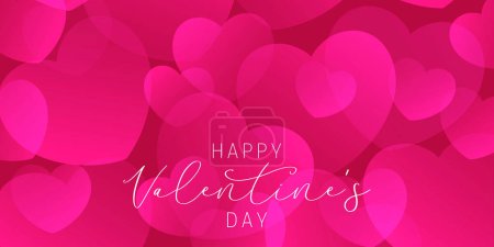 Téléchargez les illustrations : Bannière Saint-Valentin avec un motif de coeur rose - en licence libre de droit