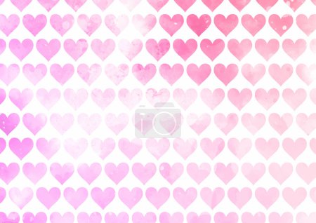 Illustration for Valentines Day background with pink watercolour hearts design - Royalty Free Image