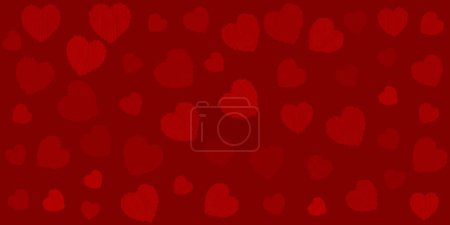 Téléchargez les illustrations : Bannière Saint-Valentin avec un dessin de coeur griffonné rouge - en licence libre de droit