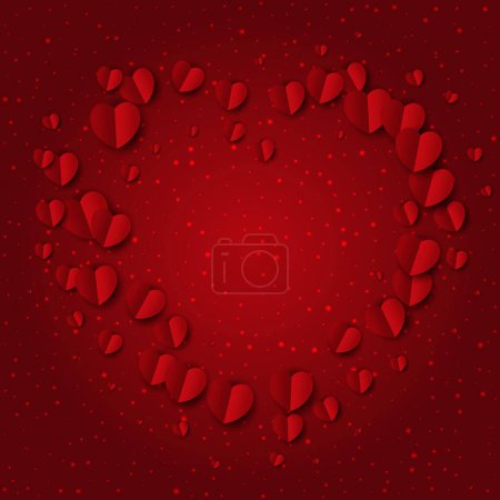 Téléchargez les illustrations : Élégant fond Saint-Valentin avec une bordure en forme de coeur - en licence libre de droit