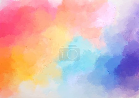 Ilustración de Abstracto pintado a mano de color arco iris acuarela fondo - Imagen libre de derechos