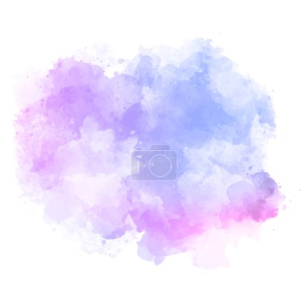 Illustration for Abstract hand painted pink and purple watercolour splatter design - Royalty Free Image