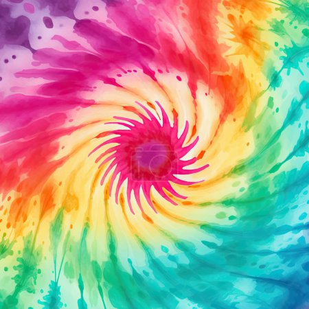 Illustration for Abstract swirl tie dye pattern in rainbow colours 1908 - Royalty Free Image