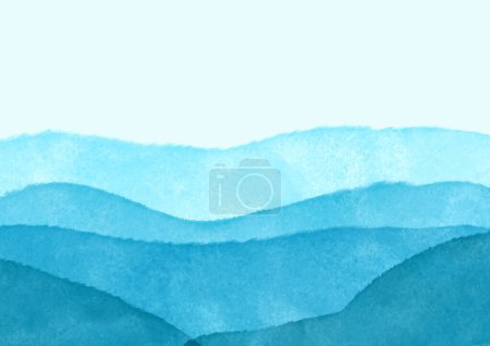 Téléchargez les illustrations : Aquarelle minime peinte à la main abstraite paysage fond design - en licence libre de droit