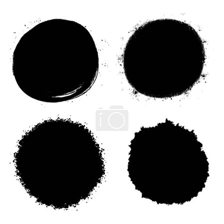 Illustration for Collection of black circular grunge backgrounds - Royalty Free Image