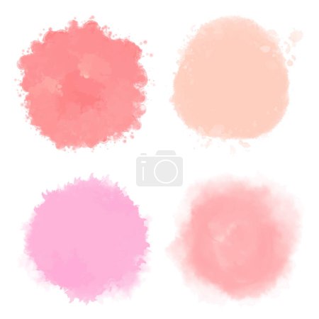 Illustration for Collection of pastel watercolour circular backgrounds - Royalty Free Image
